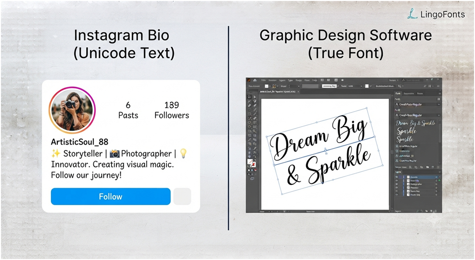 FontsCursive Text Generator vs. Real Cursive Fonts