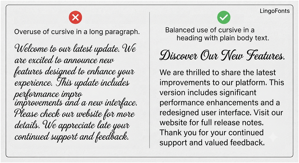 Using Cursive for Important Information