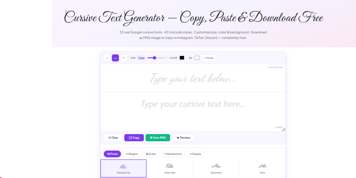 convert text to cursive