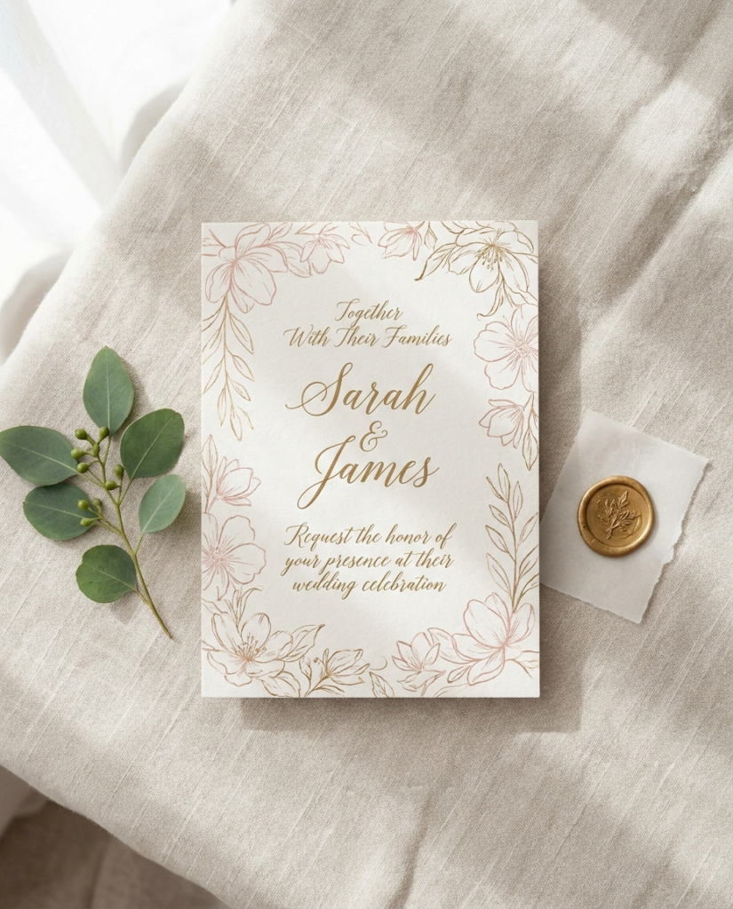 Calligraphy font style preview used for wedding invitation lettering