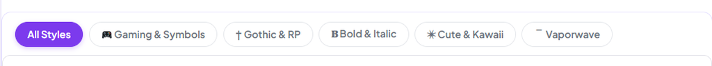Font styles available in Discord Font Generator