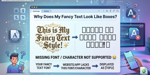 Fancy text looks like boxes on a screen without the right glyph support