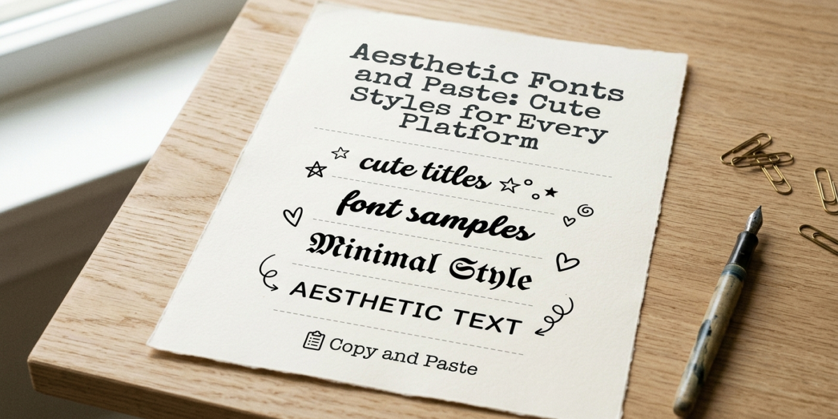 aesthetic fonts copy and paste examples for Instagram and TikTok