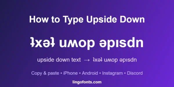 how to type upside down text example showing flipped letters