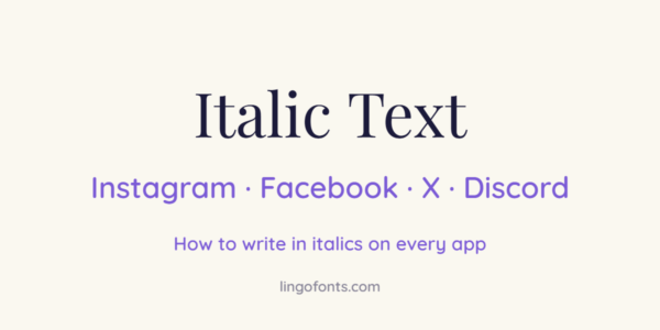 Italic text examples in serif, sans-serif and bold italic Unicode styles