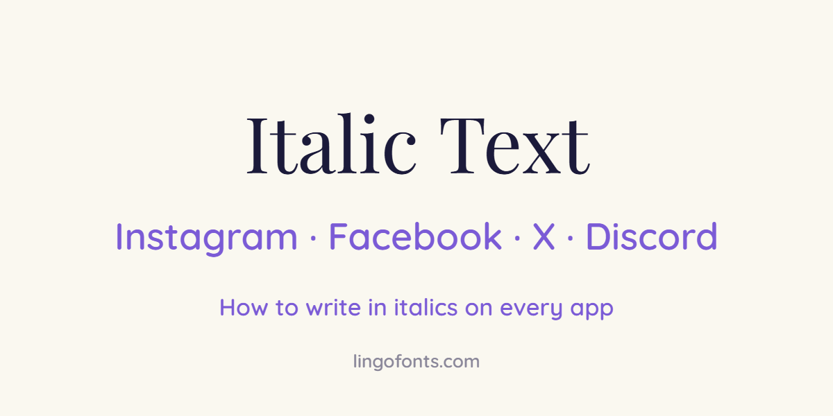 Italic text examples in serif, sans-serif and bold italic Unicode styles