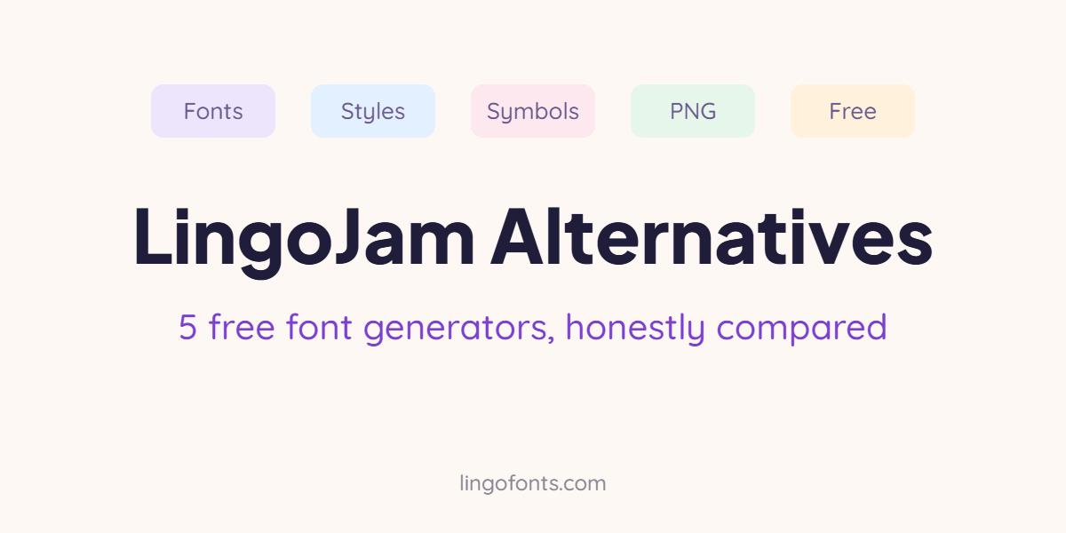 LingoJam alternatives: five free font generators compared honestly